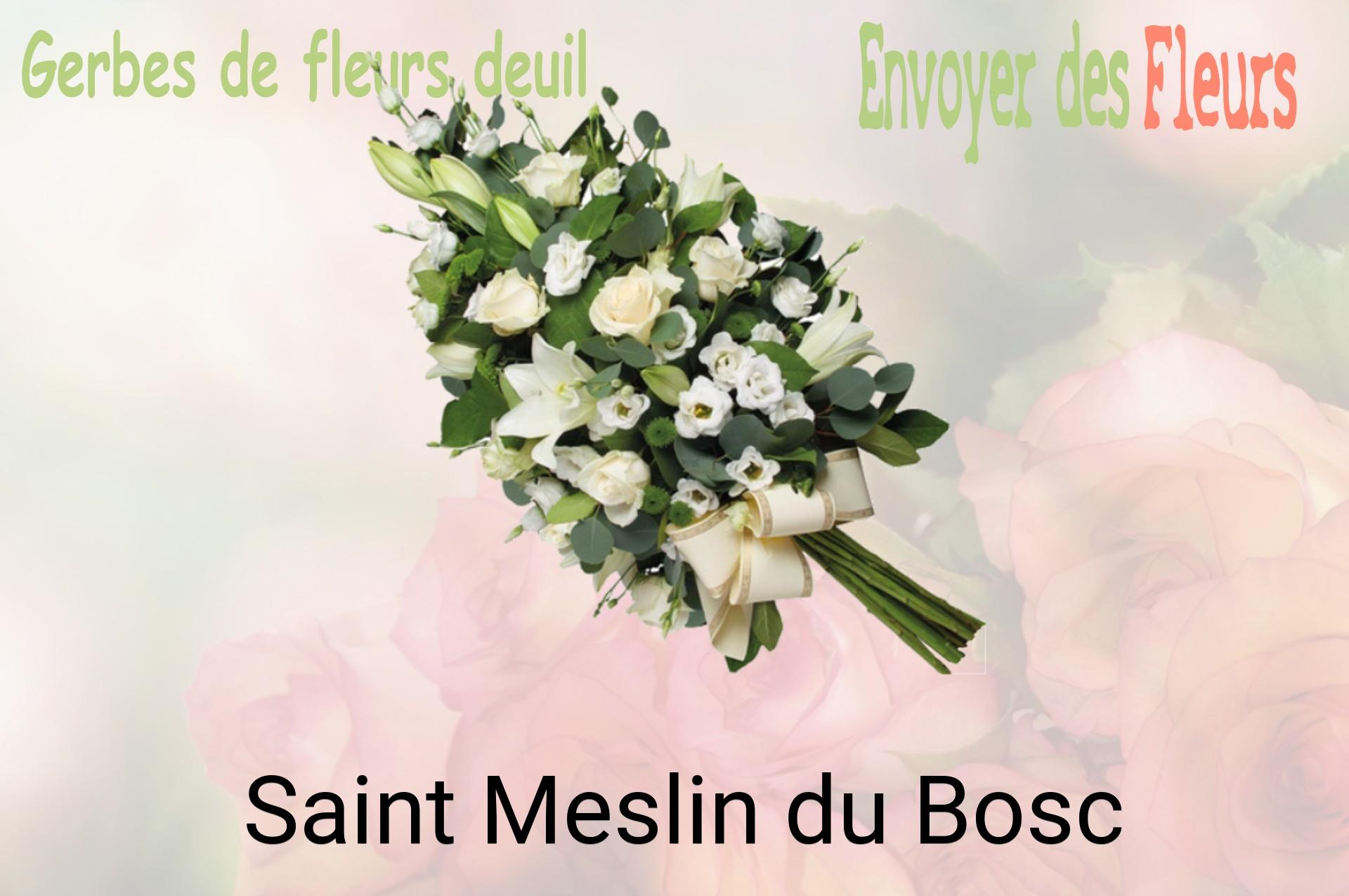 Gerbe de fleurs de deuil livrée à Saint-Meslin-du-Bosc